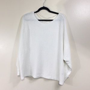 Caslon White Semi Sheer Knit Sweater